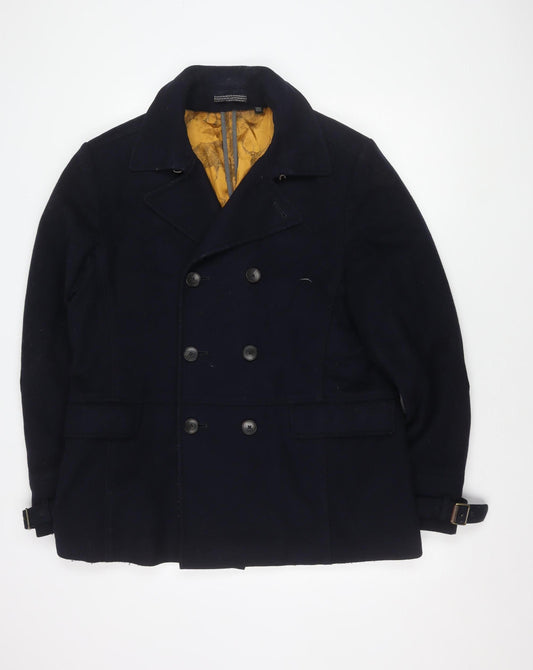 Ted Baker Men's Black Wool Pea Coat Size 6