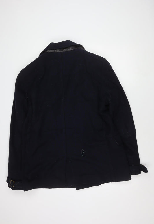 Ted Baker Men's Black Wool Pea Coat Size 6