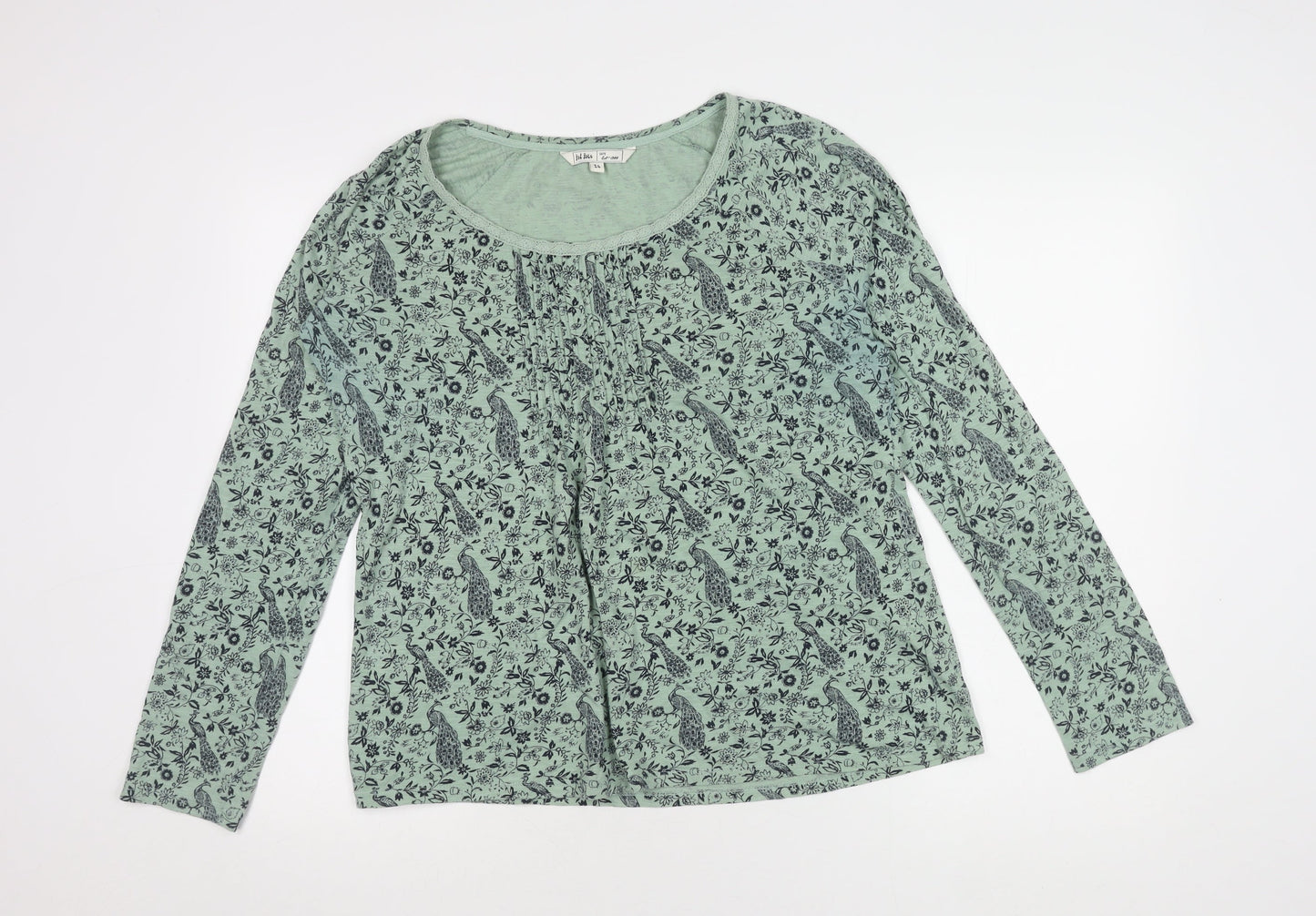 Fat Face Women's Green Floral Blouse Size 14