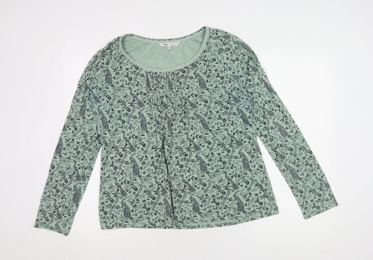 Fat Face Women's Green Floral Blouse Size 14