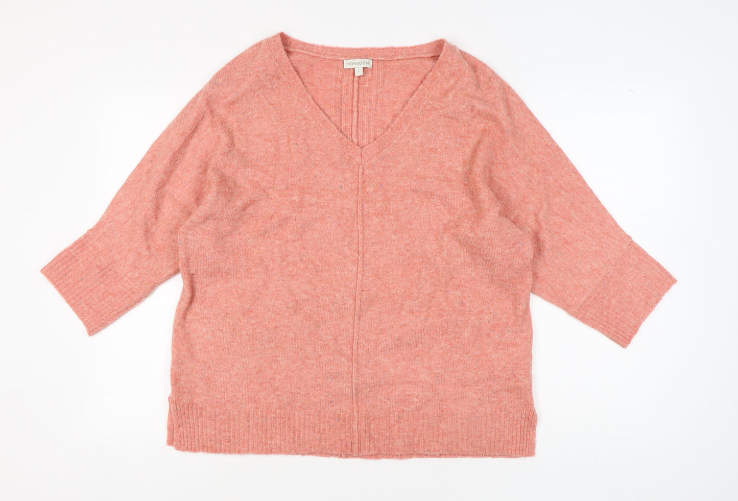 Monsoon Women’s Pink Pullover L V-Neck Jumper