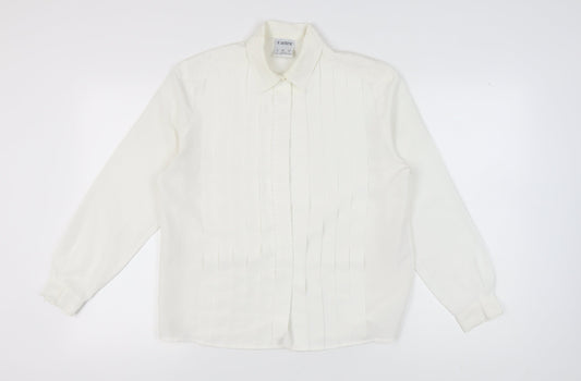 Eastex Women's White Blouse Size 14 Long Sleeve Formal