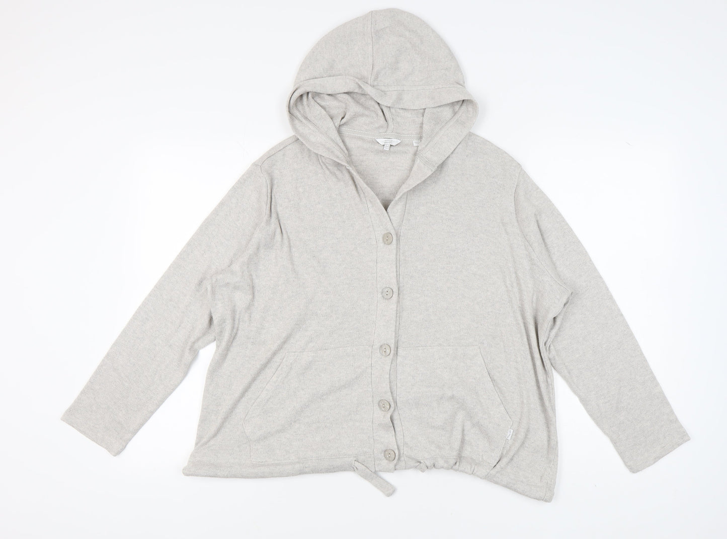 Fat Face Women's Grey Cardigan Size 16 Relaxed Fit