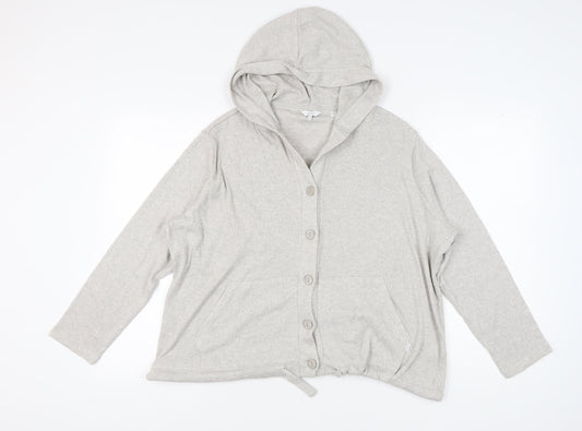 Fat Face Women's Grey Cardigan Size 16 Relaxed Fit