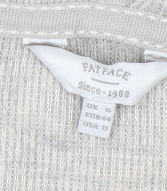 Fat Face Women's Grey Cardigan Size 16 Relaxed Fit