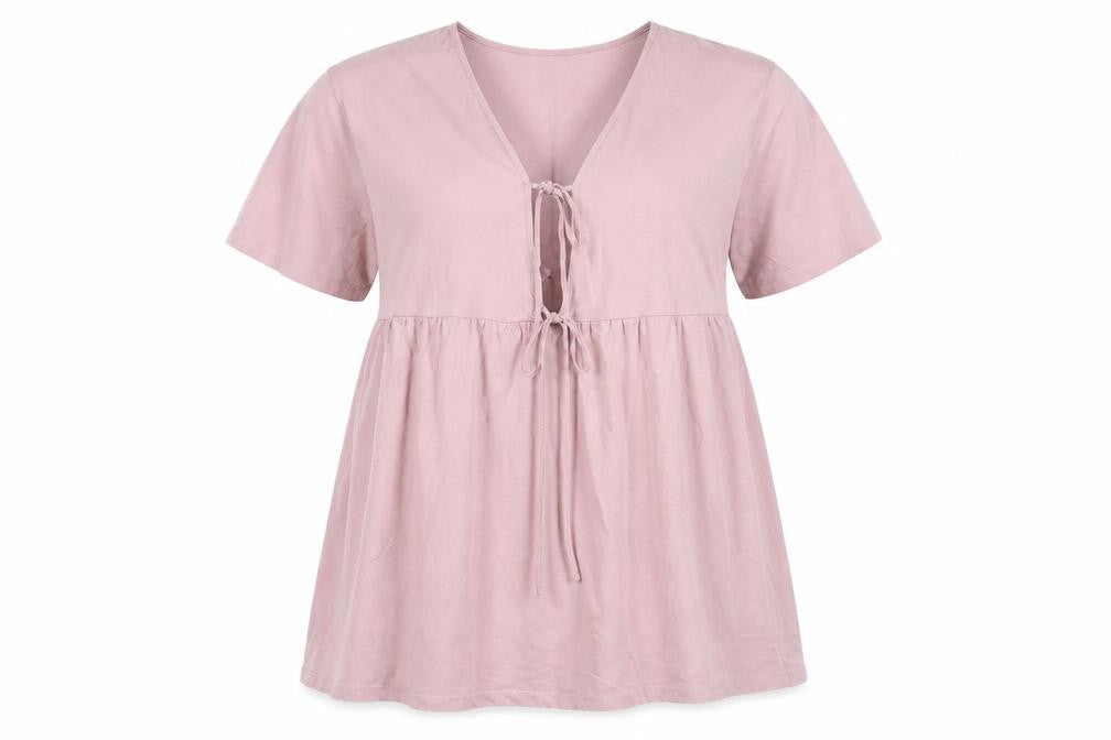 ASOS Design Women's Pink Empire Waist Tie Dress Size 14