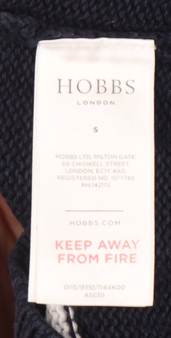 Hobbs Women's Blue Striped Pullover Jumper S