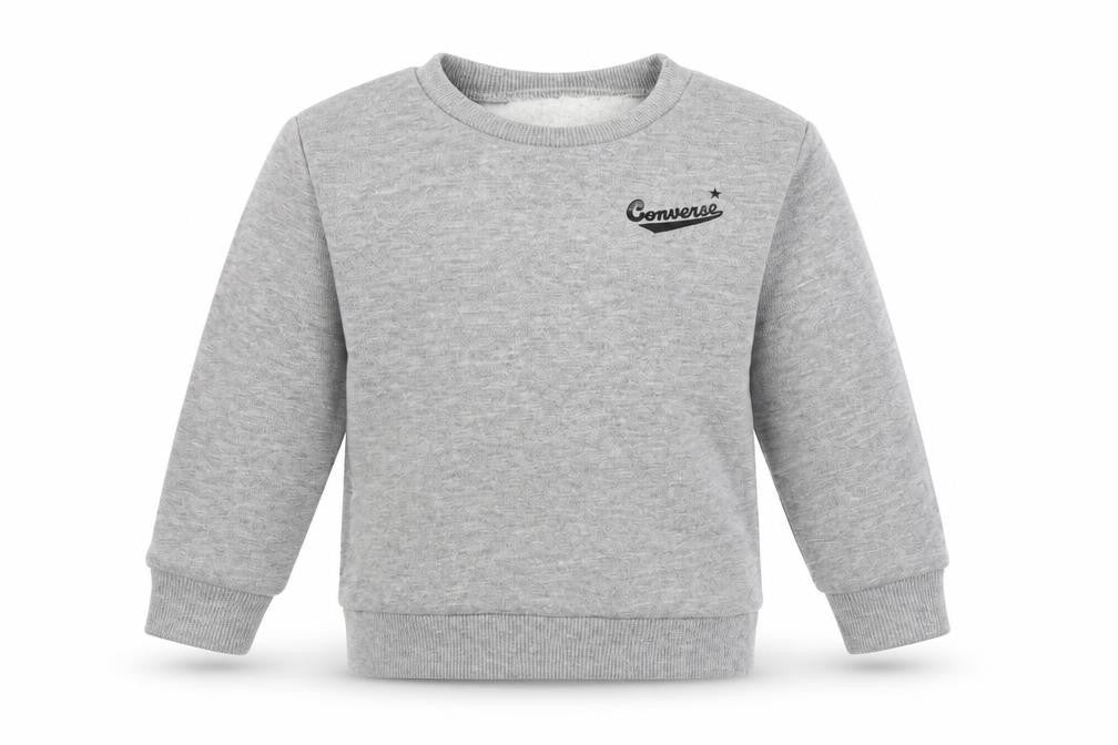 Front view of Converse boys’ grey pullover sweatshirt 2 years