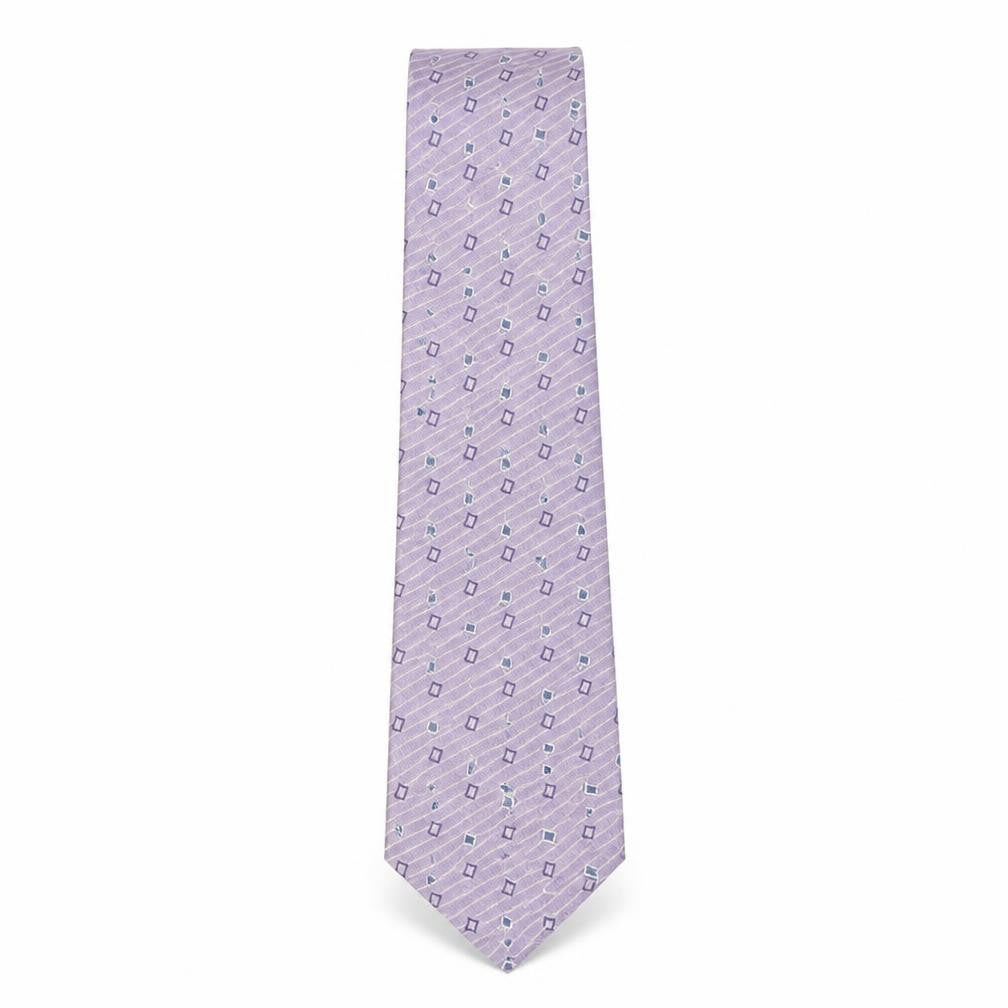 Pierre Cardin Men's Purple Geometric Silk Tie