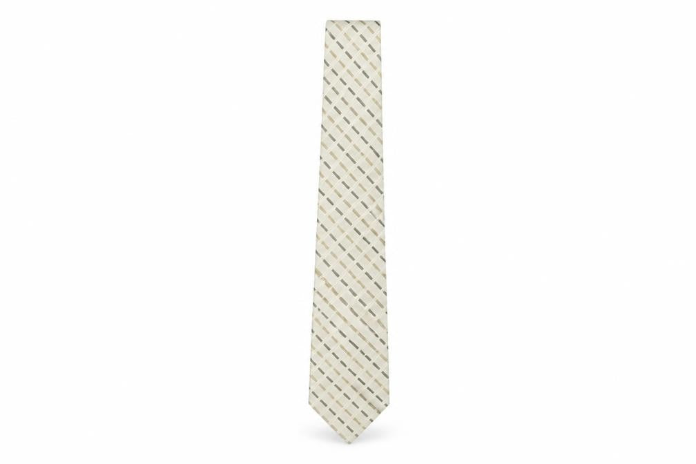 Thomas Nash Men's Beige Plaid Tie, Excellent Condition