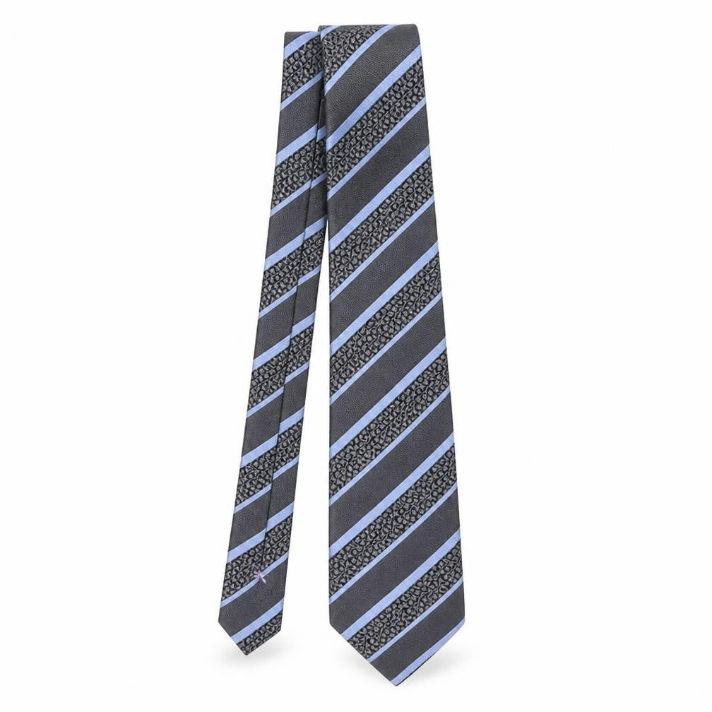 Jeff Banks Men's Blue Black Striped Silk Tie