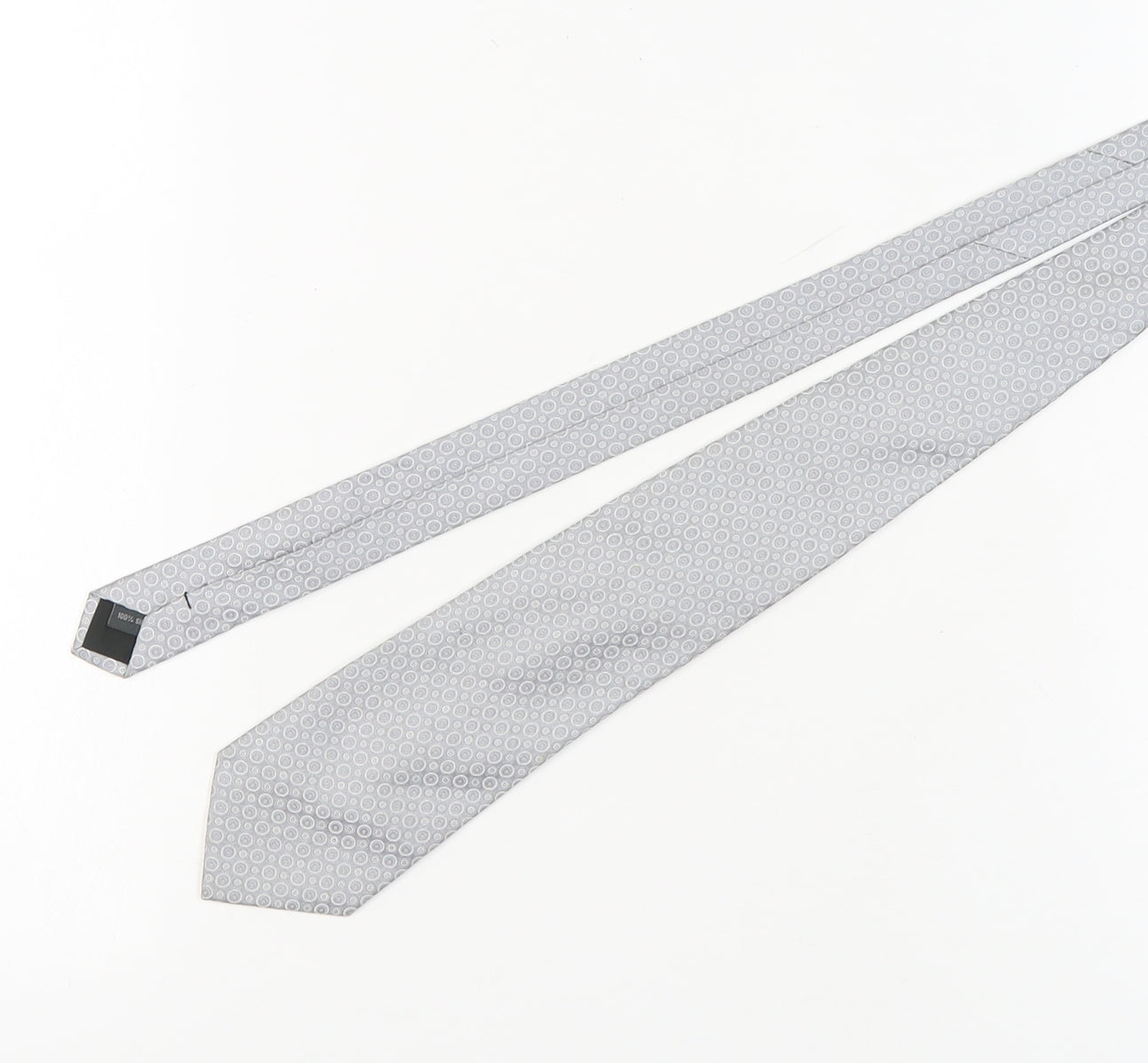 Austin Reed Men's Silver Geometric Silk Tie One Size