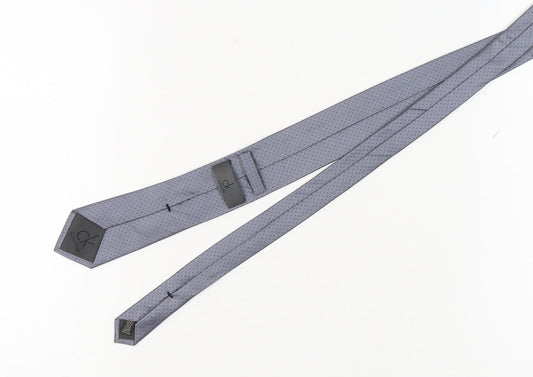 Calvin Klein Men's Grey Silk Geometric Tie