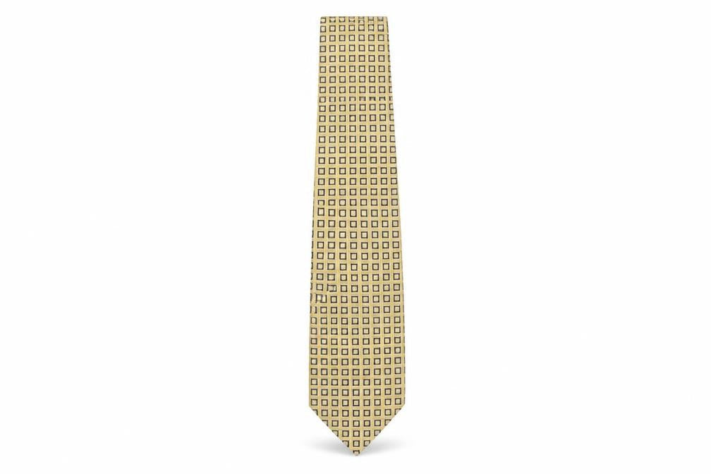 Berwin & Berwin Men's Beige Geometric Silk Tie