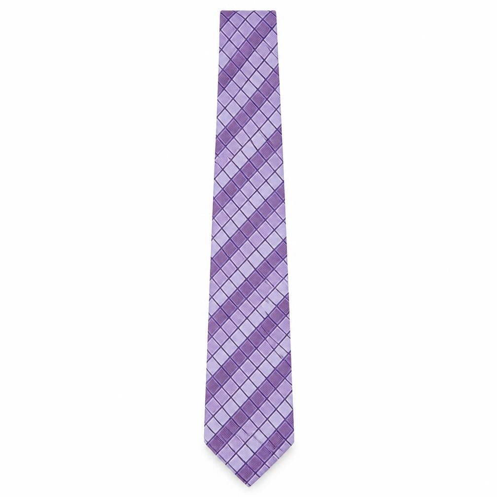 Jacques Ester Purple Plaid Silk Men's Tie - Elegant Style