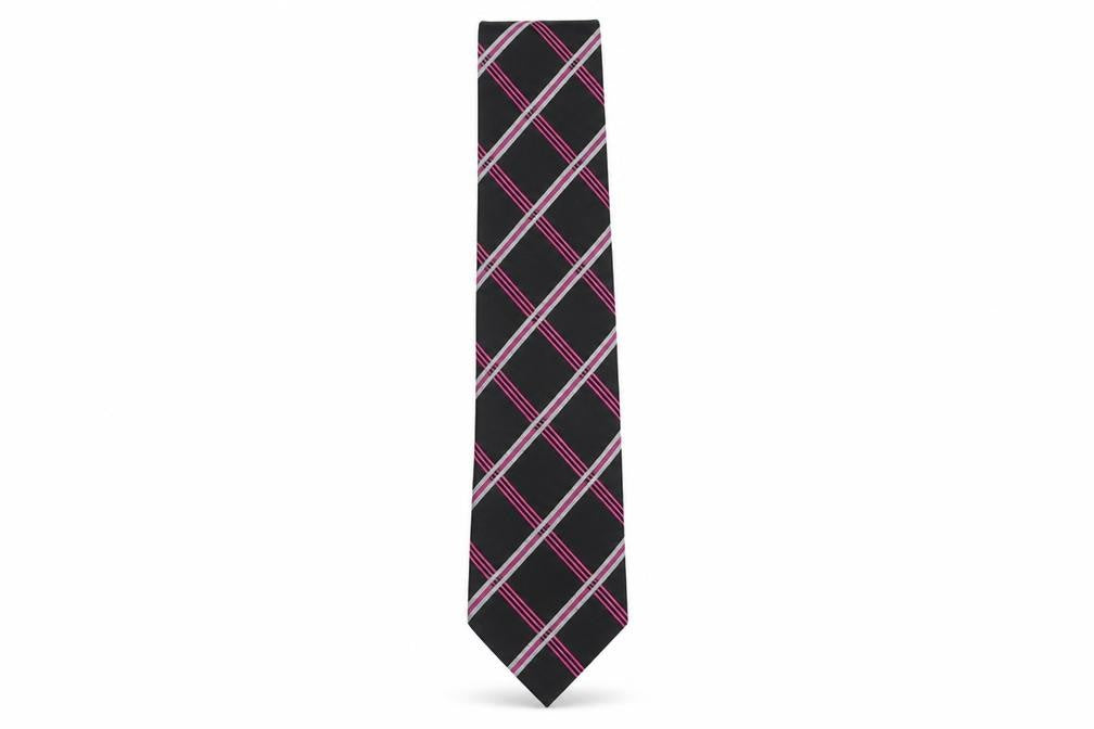 Daniel Hechter Men's Black Check Silk Tie