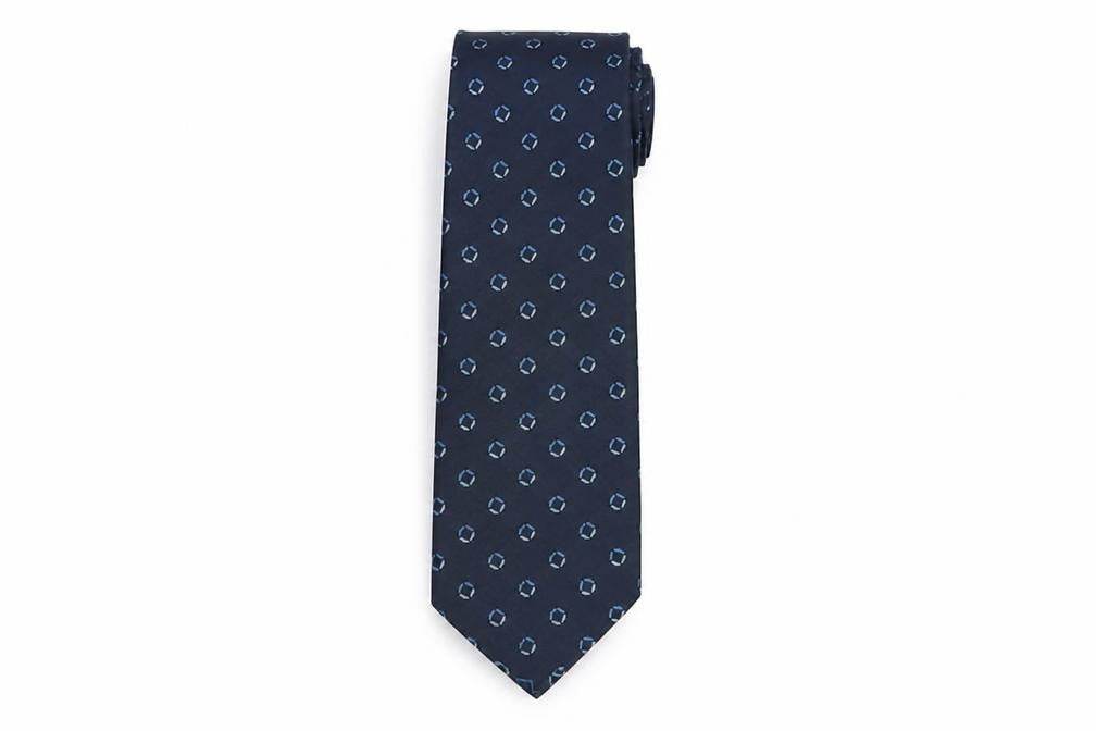 Moss Men's Blue Geometric Silk Tie