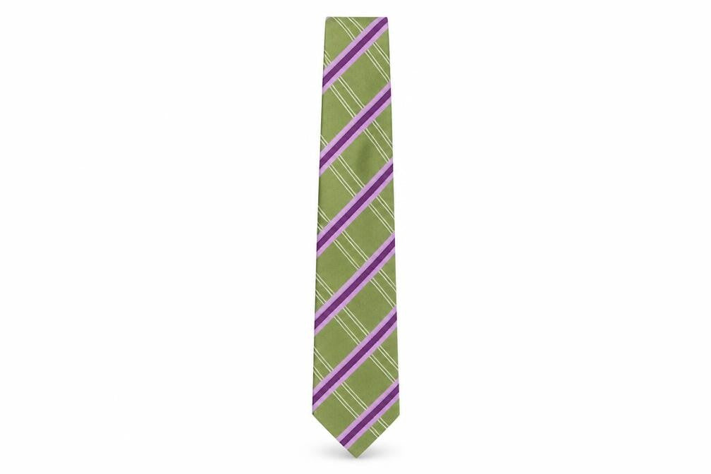 Ben Sherman Men's Green Striped Silk Tie