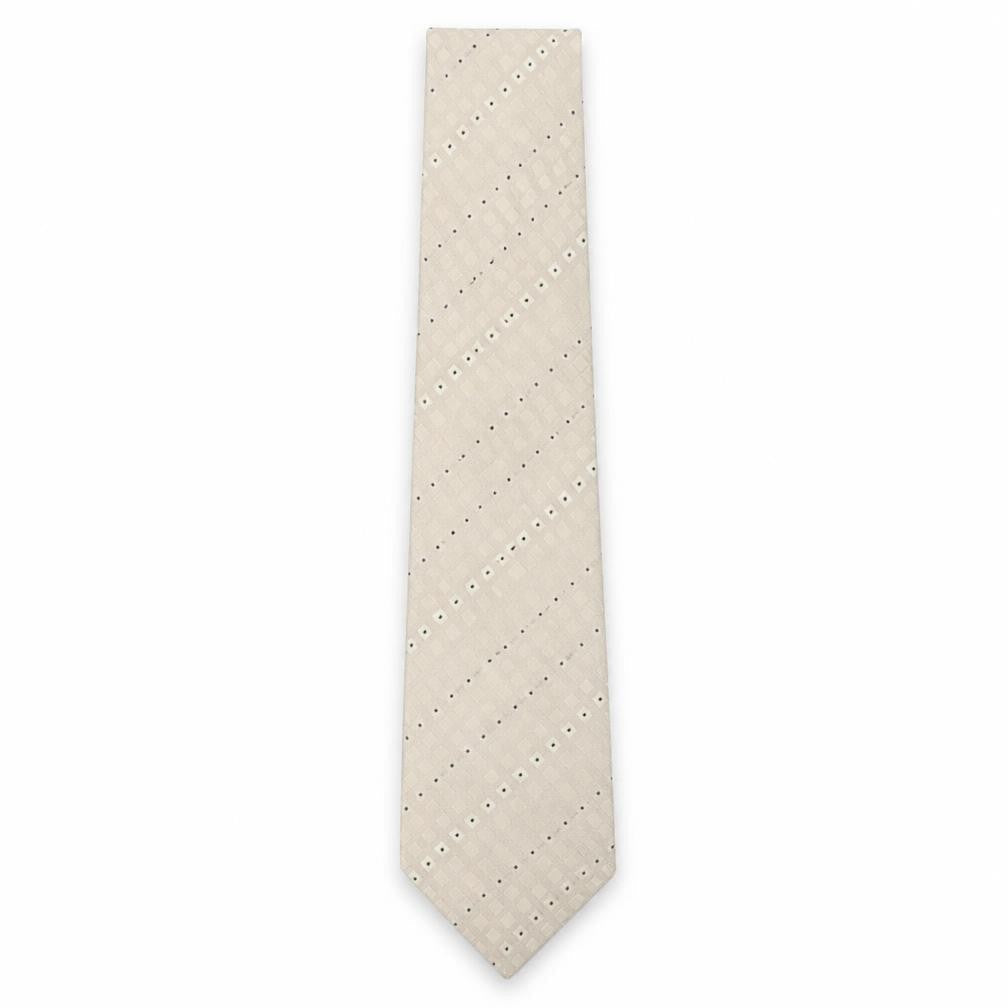 Jeff Banks Men's Beige Checked Silk Tie