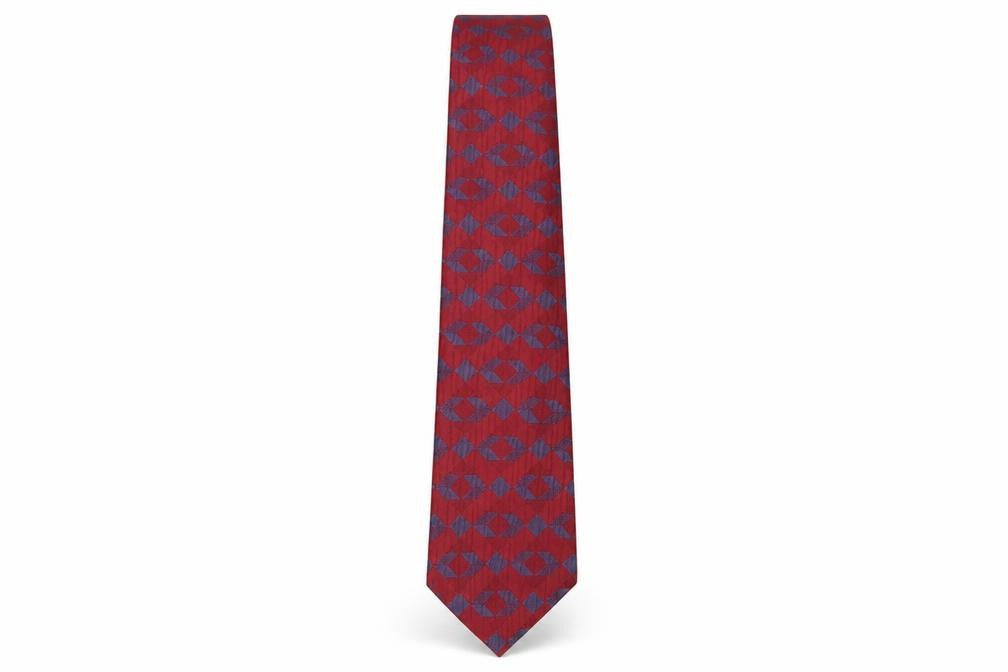 Berwin & Berwin Men's Red Geometric Silk Tie