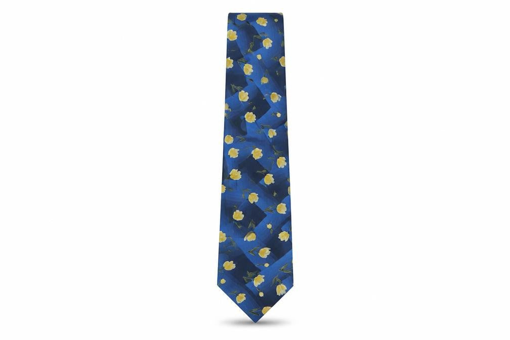 Austin Reed Men's Blue Silk Floral Tie