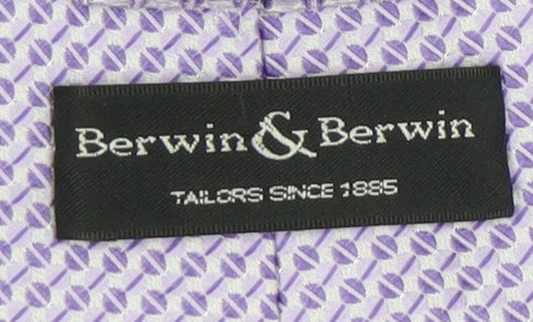 Berwin & Berwin Men's Purple Geometric Silk Tie
