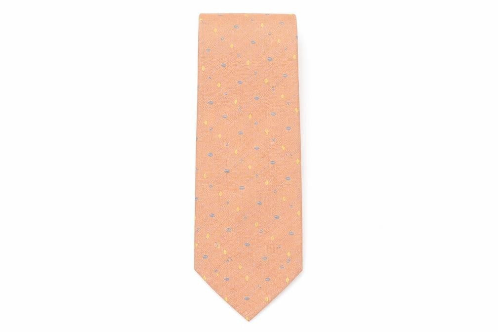 Austin Reed Men's Orange Polka Dot Silk Cotton Tie