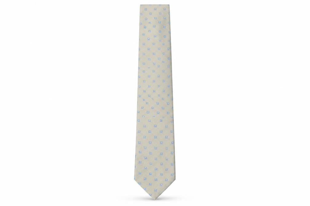 Daniel Hechter Silk Men's Tie Beige Geometric Pattern