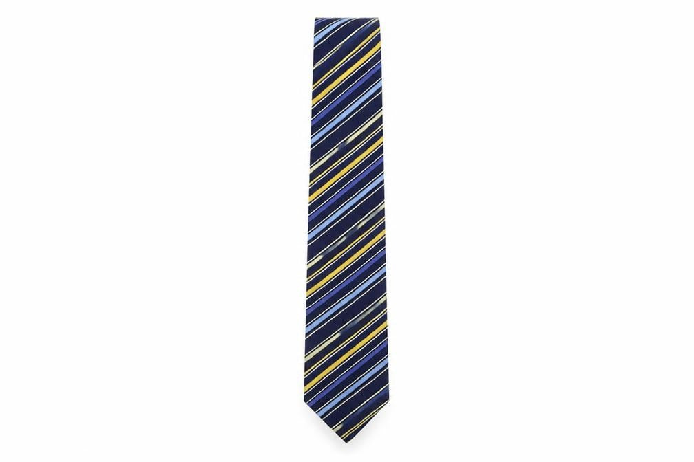 T.M.Lewin Men's Blue Striped Silk Tie