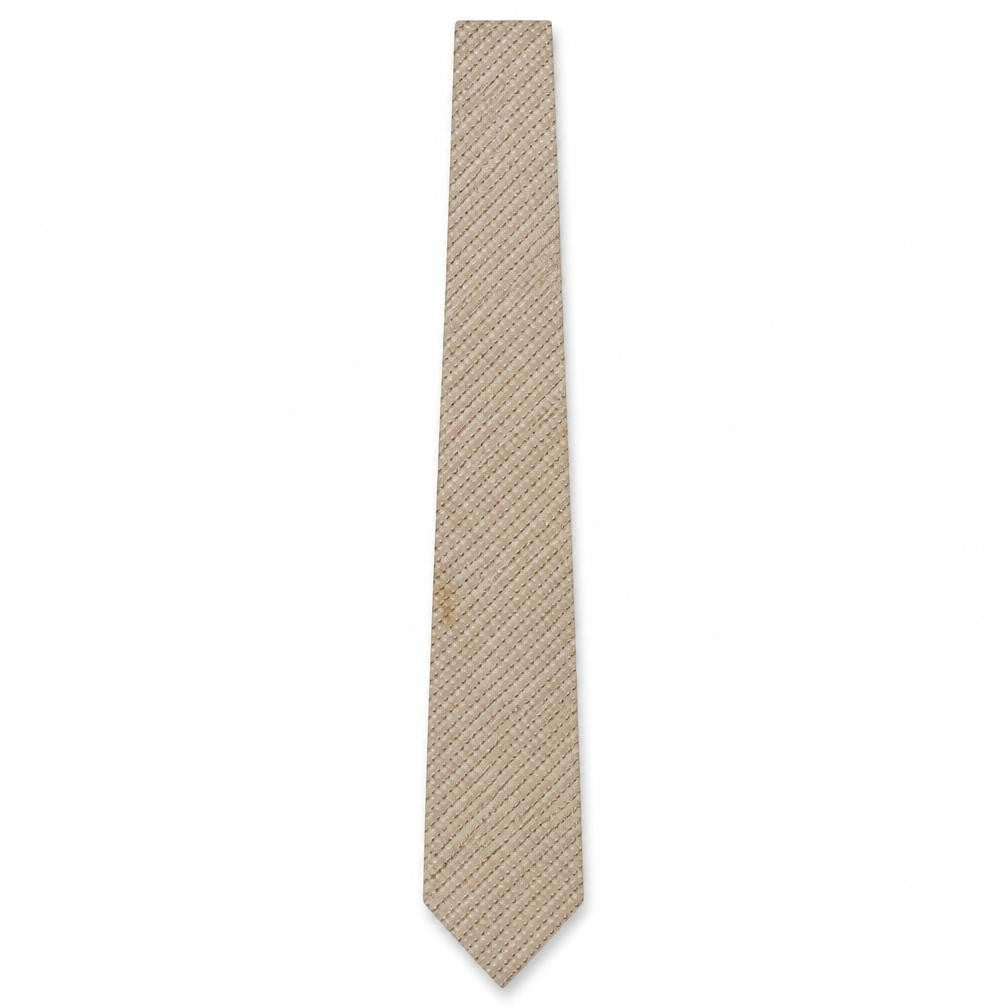 Ben Sherman Men's Beige Silk Geometric Pattern Tie