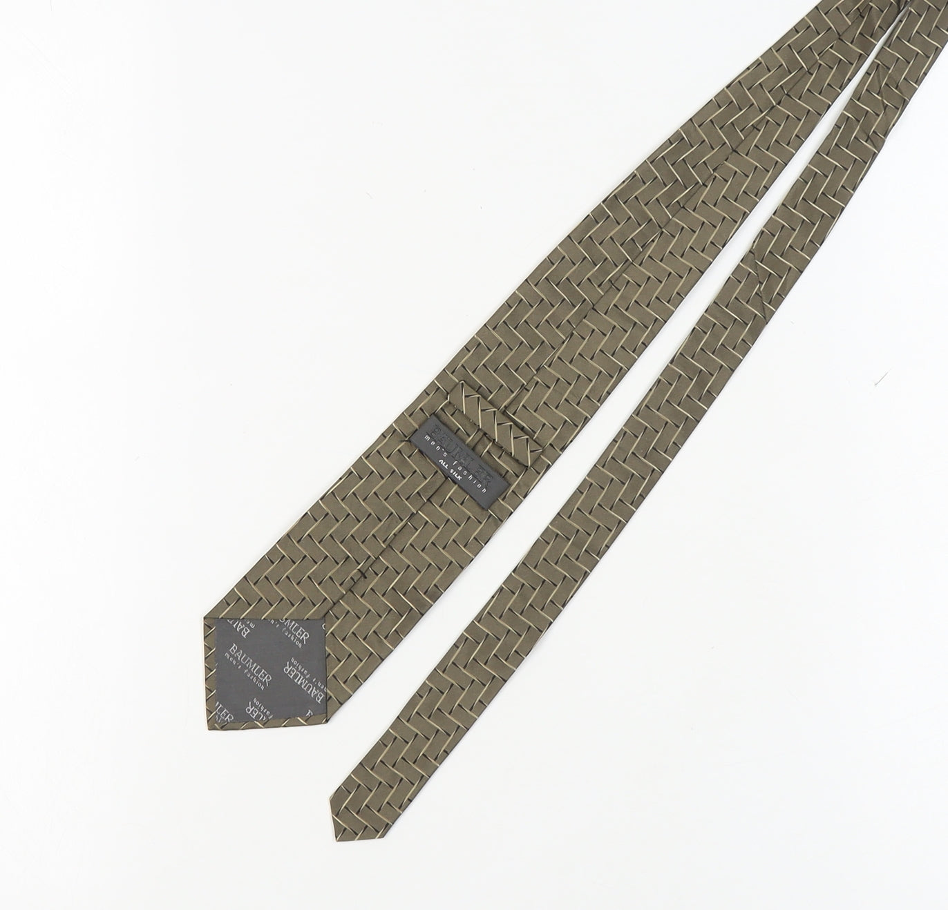 Baumler Men's Bronze Geometric Silk Tie One Size