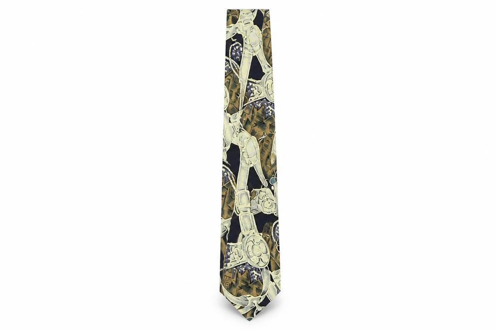 René Chagal Men's Multicoloured Silk Tie, Geometric Pattern