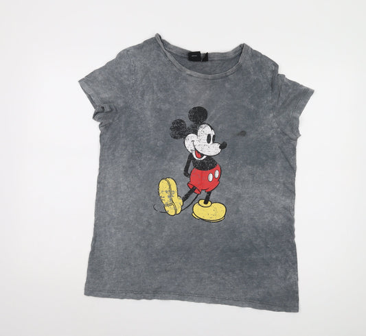 Disney Women's Grey Cartoon T-Shirt M