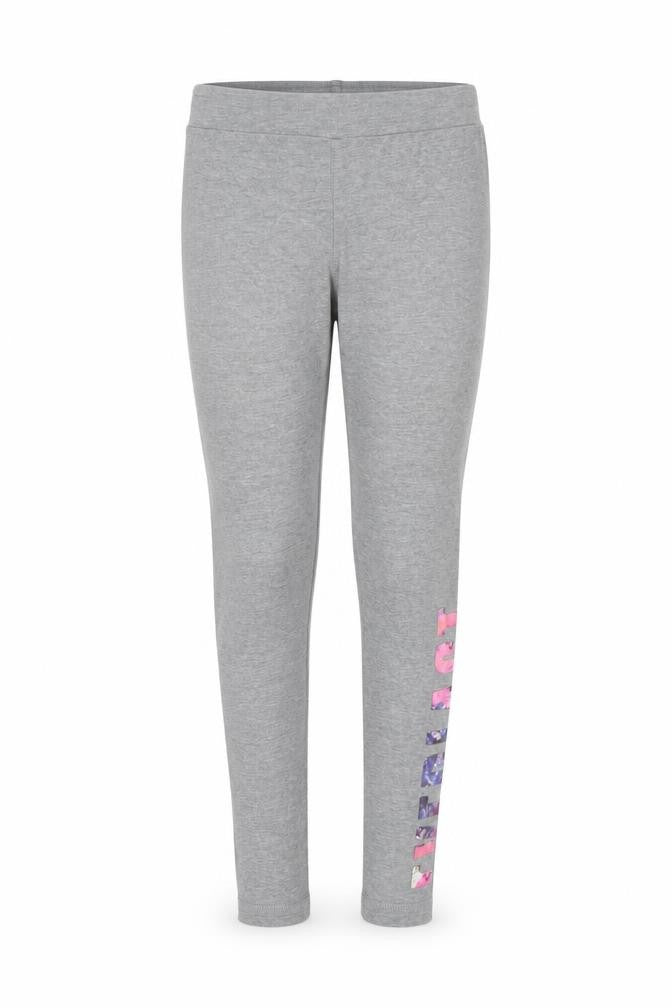 Front view of Everlast girls’ grey leggings 7-8 years elastic waist