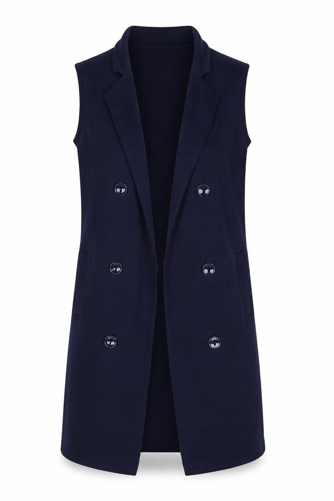 Warehouse Women's Blue Knit Open Front Vest Jumper S