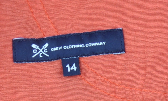 Crew Clothing Women Orange Button Skirt, Size 14