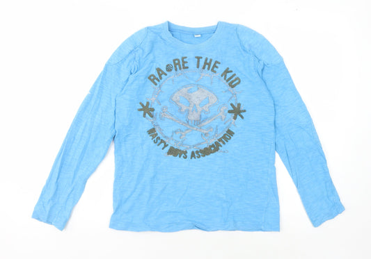 Ra-Re Unisex Blue Crew Neck Skull T-Shirt Size 10