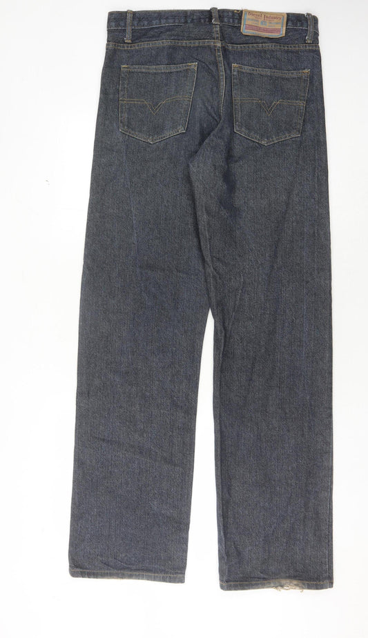 Diesel Men's Blue Straight Jeans Size 31 Vintage Denim