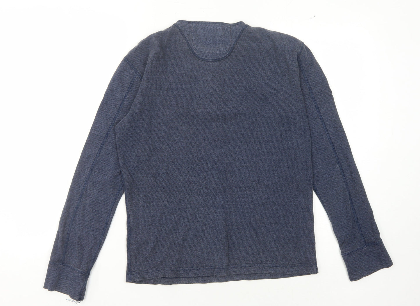 Superdry Men's Blue Henley T-Shirt M Long Sleeve