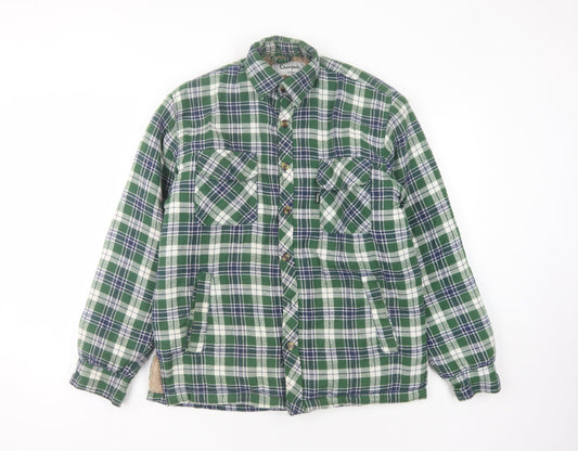 Champion Men's Green Plaid Flannel Shirt S