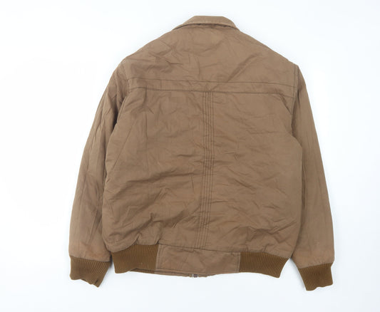 Confate Men's Brown Bomber Jacket L Casual