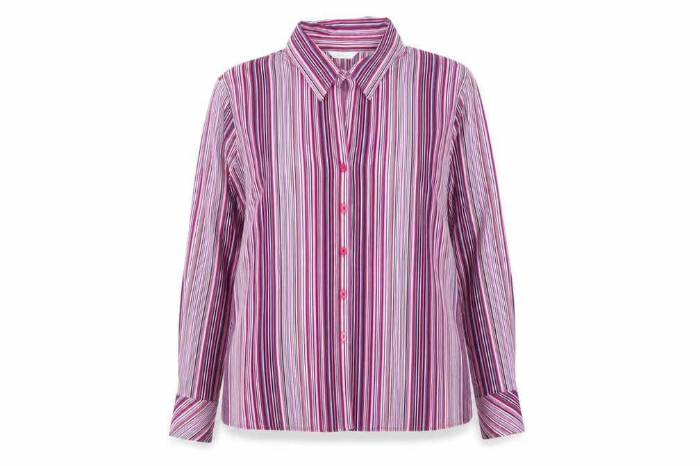 Berketex Women's Multicoloured Striped Button-Up Shirt