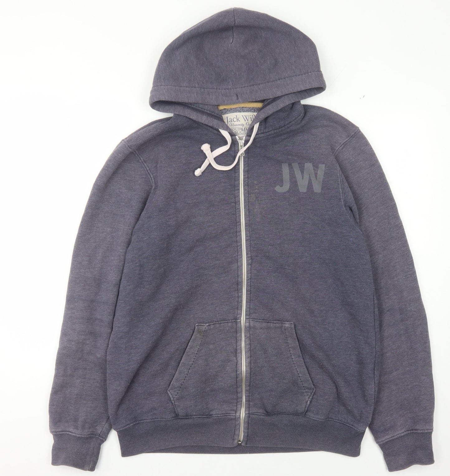 Jack Wills Men's Blue Full Zip Hoodie - L