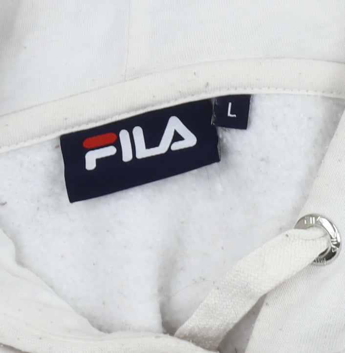 Fila Unisex Adults White L Colourblock Logo Hoodie