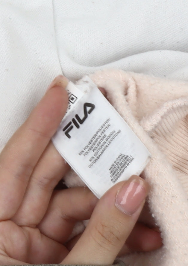 Fila Unisex Adults White L Colourblock Logo Hoodie