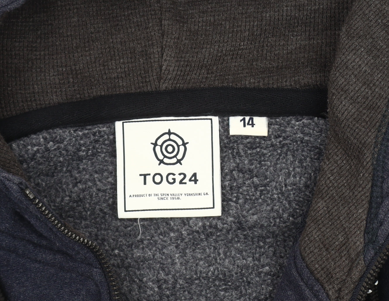 TOG24 Women's Navy Blue Hoodie Jacket, Size 14
