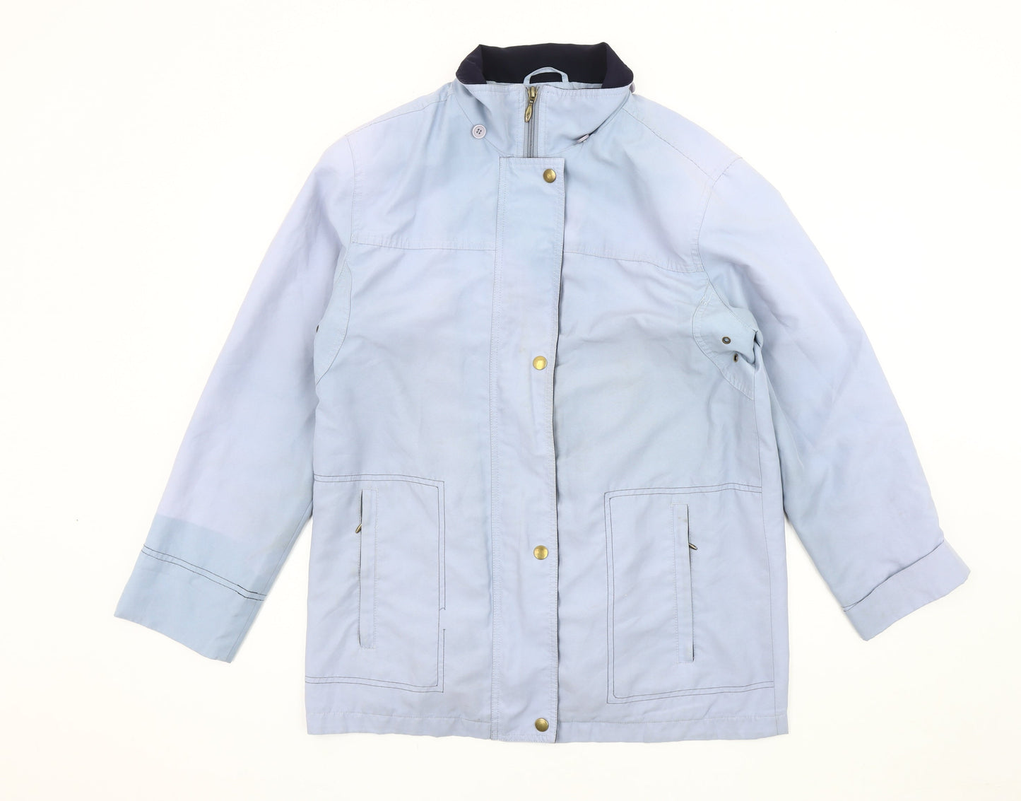 EWM Women's Blue Jacket, Size 10, Full Zip Casual