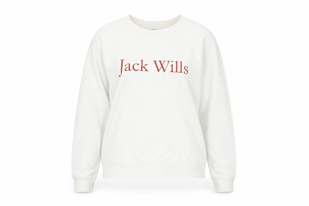 Womens UK 6 Regular Jack Wills White Pullover Sweatshirt