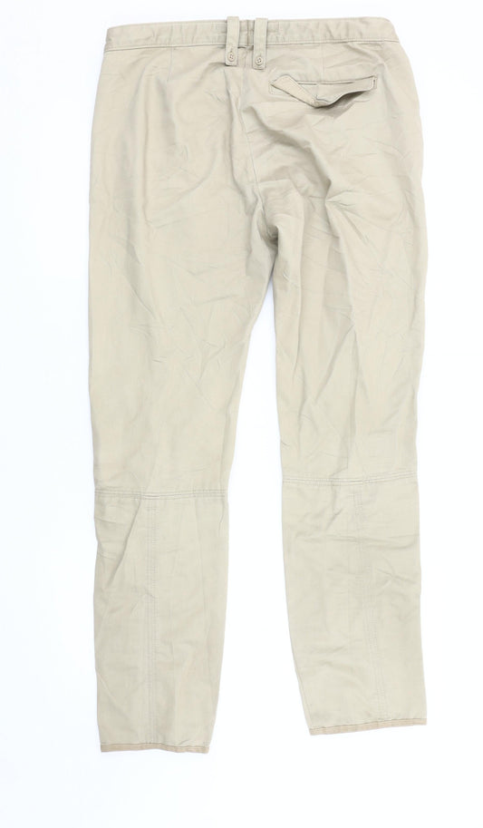 GAP Women's Beige Cotton Straight Trousers Size 12