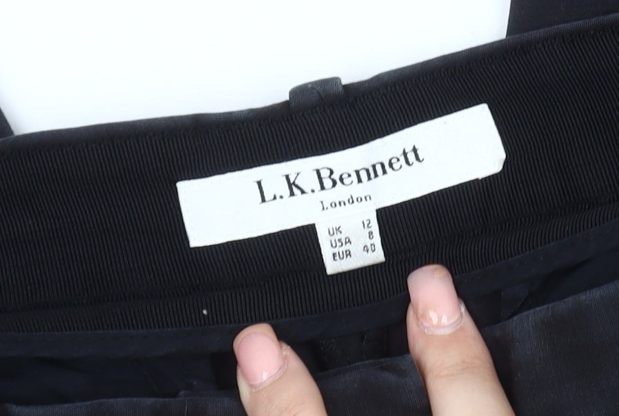 L.K. Bennett Women's Black Trousers Size 12 Straight Leg